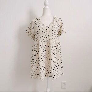 🌸 Madewell Lightspun Ruffle-Sleeve Babydoll Dress in Polka Dot Size Medium